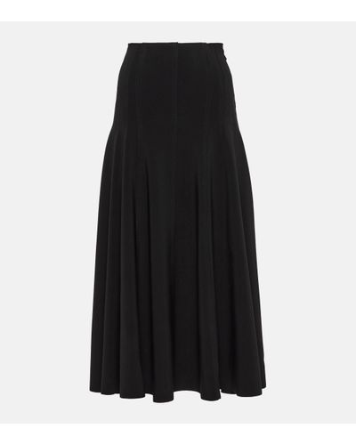 Norma Kamali Grace High-rise Jersey Midi Skirt - Black