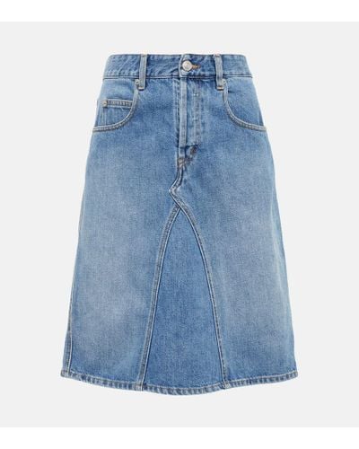 Isabel Marant Falda midi Fiali en denim - Azul