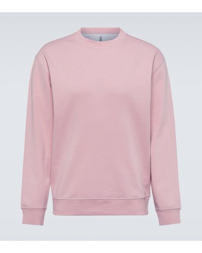 Brunello Cucinelli Sweat-shirt en coton melange - Rose