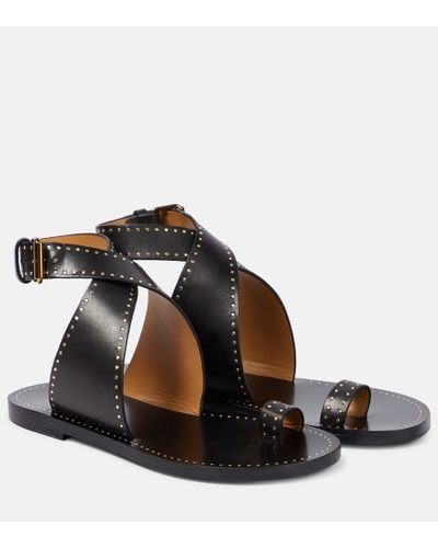 Isabel Marant Jools Studded Leather Sandals - Black