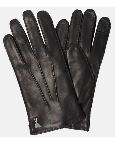 Ami Paris Guantes Ami de Coeur de piel - Negro