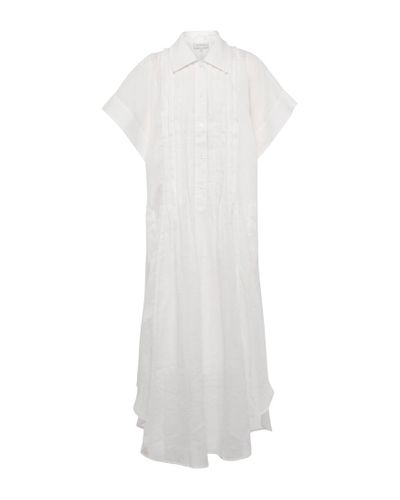 Lee Mathews Hemdblusenkleid Soma aus Ramie - Weiß