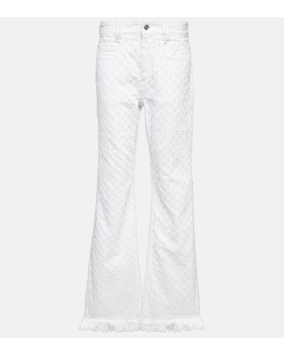 Isabel Marant High-rise Straight Eyelet Jeans - White