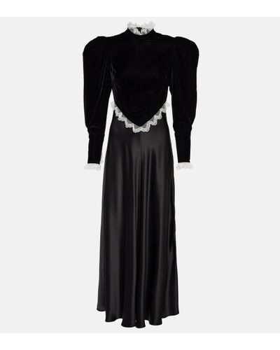 Rodarte Silk-blend Maxi Dress - Black