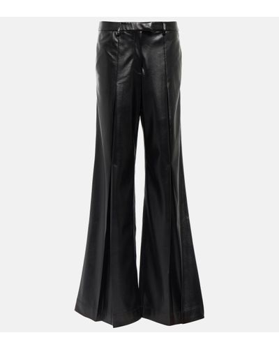 AYA MUSE Vortico Low-rise Wide-leg Faux Leather Trousers - Black