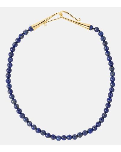 Sophie Buhai Collana Grecian Collar in argento sterling bagnato in oro 18kt - Blu