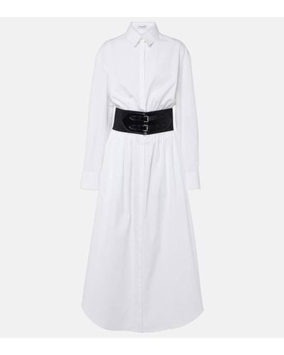 Alaïa Hemdblusenkleid aus Baumwollpopeline - Weiß