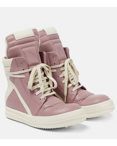 Rick Owens Baskets Geobasket en cuir - Rose