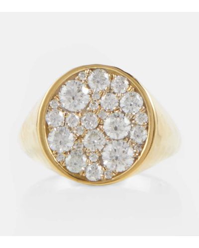 Octavia Elizabeth Ring Octavia Signet aus 18kt Gelbgold mit Diamanten - Mettallic