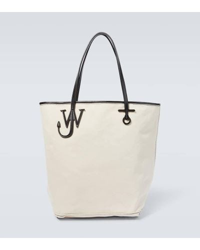JW Anderson Anchor Tall Canvas Tote Bag - White