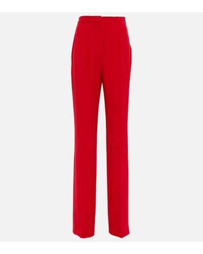 Alexander McQueen High-rise Wide-leg Trousers - Red