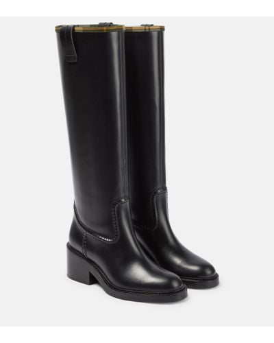 Chloé X Barbour – Bottes en cuir - Noir