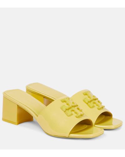 Tory Burch Eleanor Patent Leather Mules - Yellow
