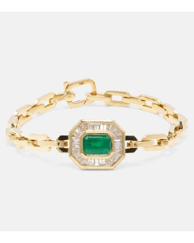 SHAY Bracciale in oro 18kt con diamanti e smeraldi - Metallizzato