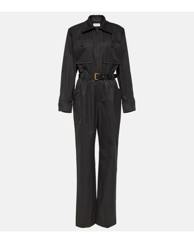 Saint Laurent Combi-pantalon en coton - Noir