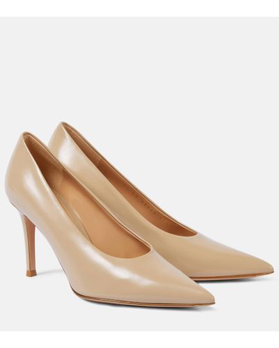 Gianvito Rossi Robbie Leather Court Shoes - Natural