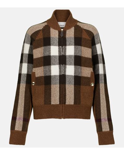 Burberry Vintage Check Wool-blend Bomber Jacket - Brown