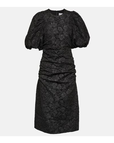 Ganni Jacquard Midi Dress - Black