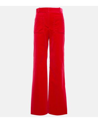Victoria Beckham Alina High-rise Velvet Flared Trousers