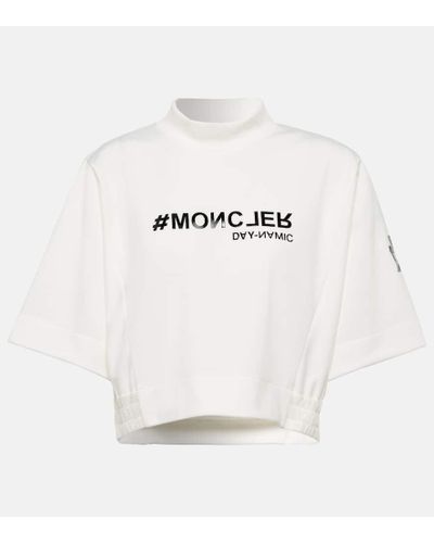 3 MONCLER GRENOBLE T-shirt cropped con stampa - Bianco