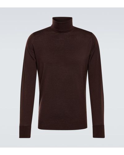 John Smedley Rollkragenpullover Richards aus Wolle - Braun