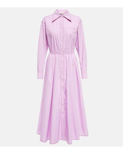 Tory Burch Cotton Poplin Shirt Dress - Pink