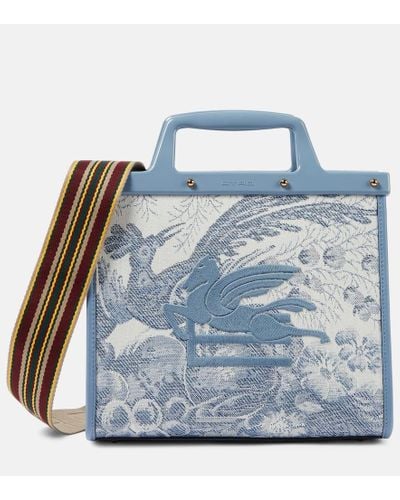 Etro Love Trotter Small Embroidered Tote Bag - Blue