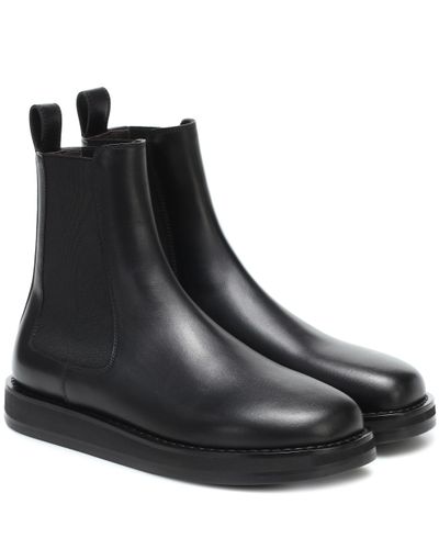 The Row Gaia Leather Gored Boots - Black