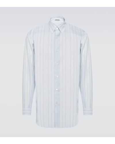AURALEE Striped Cotton Organza Shirt - White