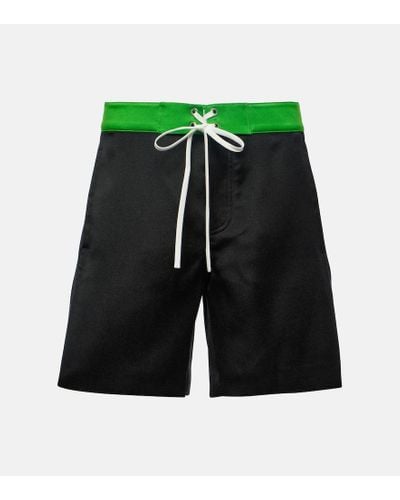 Miu Miu Shorts de saten - Verde