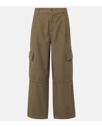 Agolde Jericho Cropped Cotton Cargo Trousers - Natural