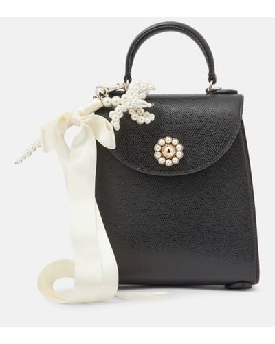 Simone Rocha Valentine Mini Leather Tote Bag - Black