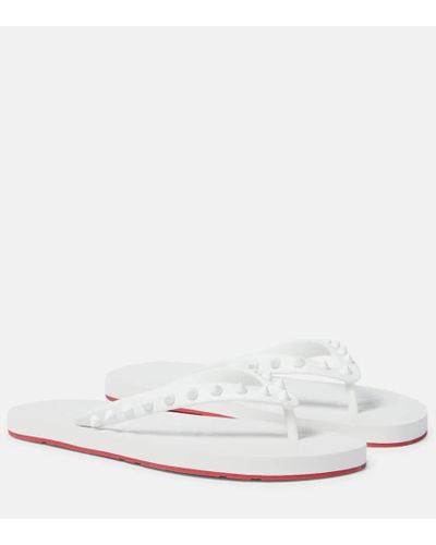 Christian Louboutin Sandalias Loubi Flip - Blanco