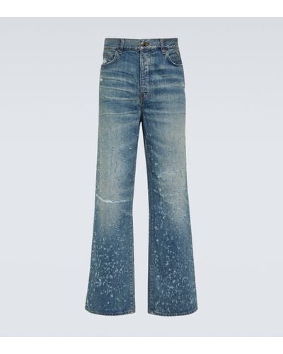 Amiri Shotgun Distressed Wide-leg Jeans - Blue