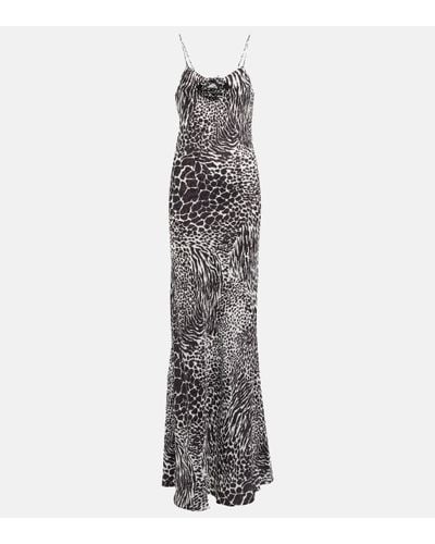 Rodarte Zebra-print Silk Jacquard Gown - White