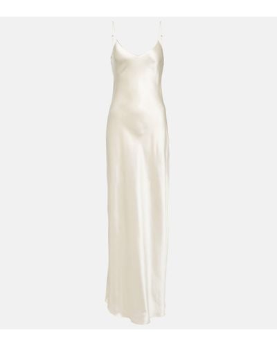 Nili Lotan Cami Silk Satin Maxi Dress - White