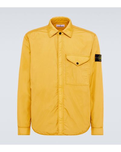 Stone Island Logo Overshirt - Yellow