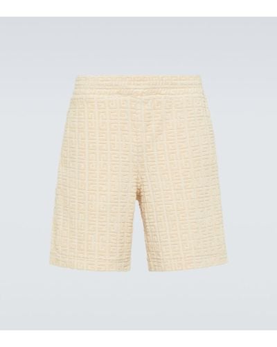 Givenchy 4g Cotton-blend Terry Bermuda Shorts - Natural