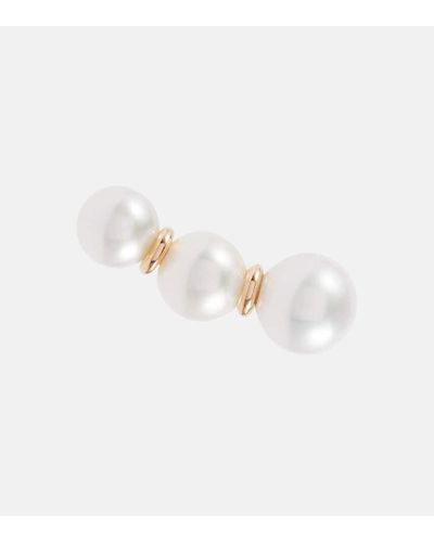 Sophie Bille Brahe Trois Perles 14kt Yellow Gold Single Earring With Pearls - Multicolor