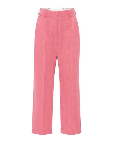Racil Charlie Cotton-blend Wide-leg Pants - Pink