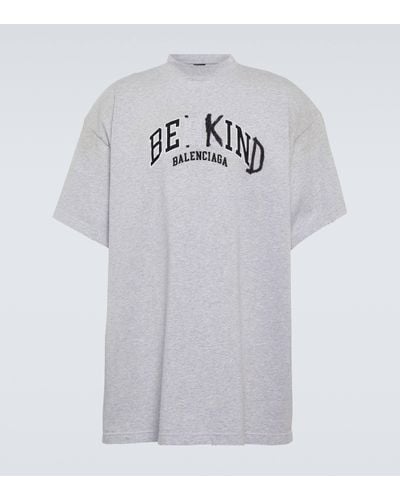 Balenciaga T-shirt 'be kind' gris - Blanc
