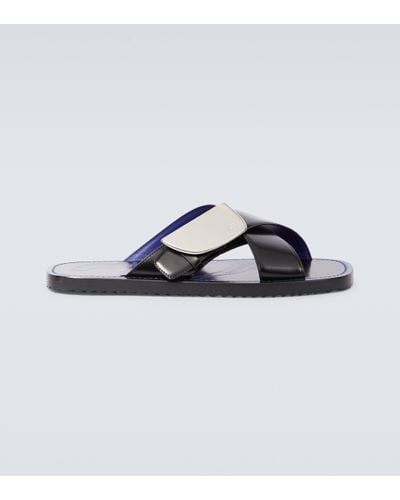 Burberry Leather Sandals - Blue