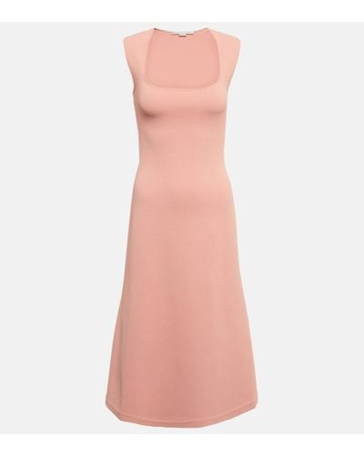 Stella McCartney Square-neck Midi Dress - Pink