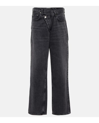 Agolde High-Rise Jeans Criss Cross - Blau