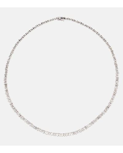 Suzanne Kalan Classic 18kt White Gold Tennis Necklace With Diamonds - Natural