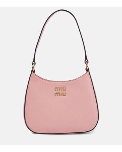 Miu Miu Madras Leather Shoulder Bag - Pink