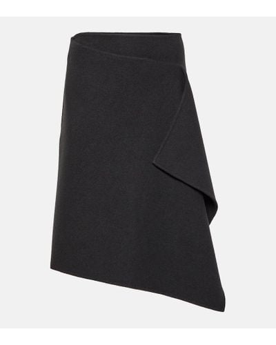 The Row Bartellina Draped Cashmere Midi Skirt - Black