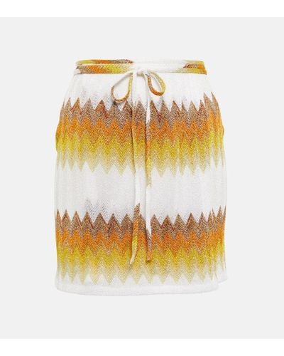 Missoni Minifalda de punto en zigzag - Metálico