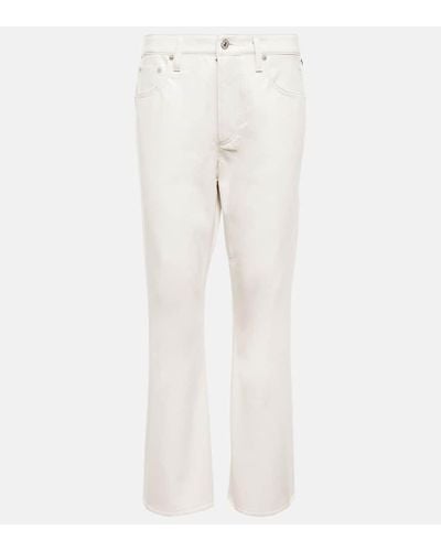 Citizens of Humanity Isola Leather-blend Cropped Bootcut Pants - White