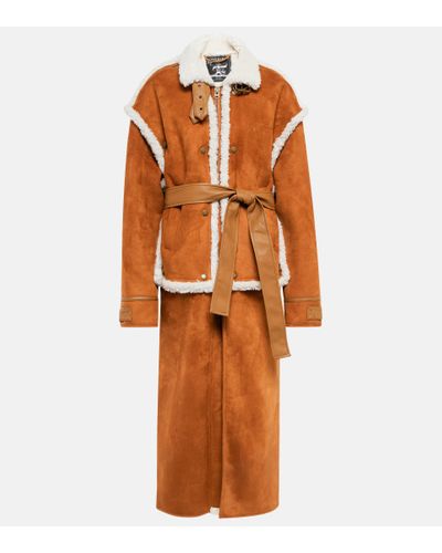 Y. Project Convertible Faux Shearling Coat - Orange